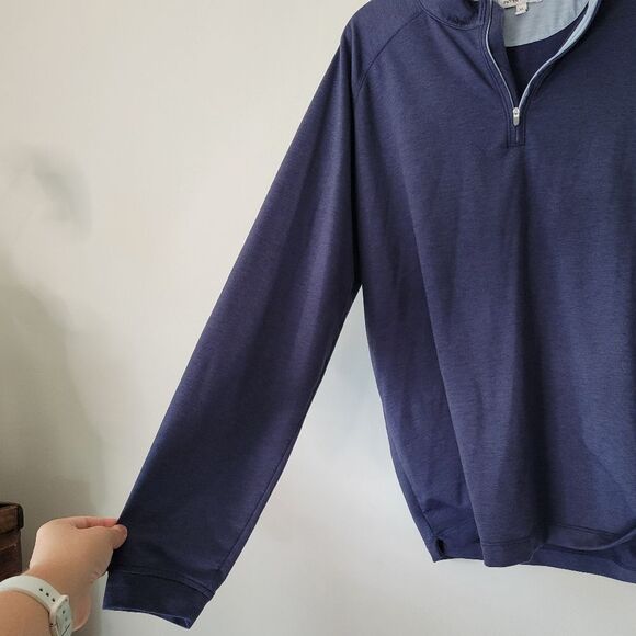 Peter Millar Men's Blue Quarter-Zip Sweater Tencel Blend XL Long Sleeve - Picture 5 of 8